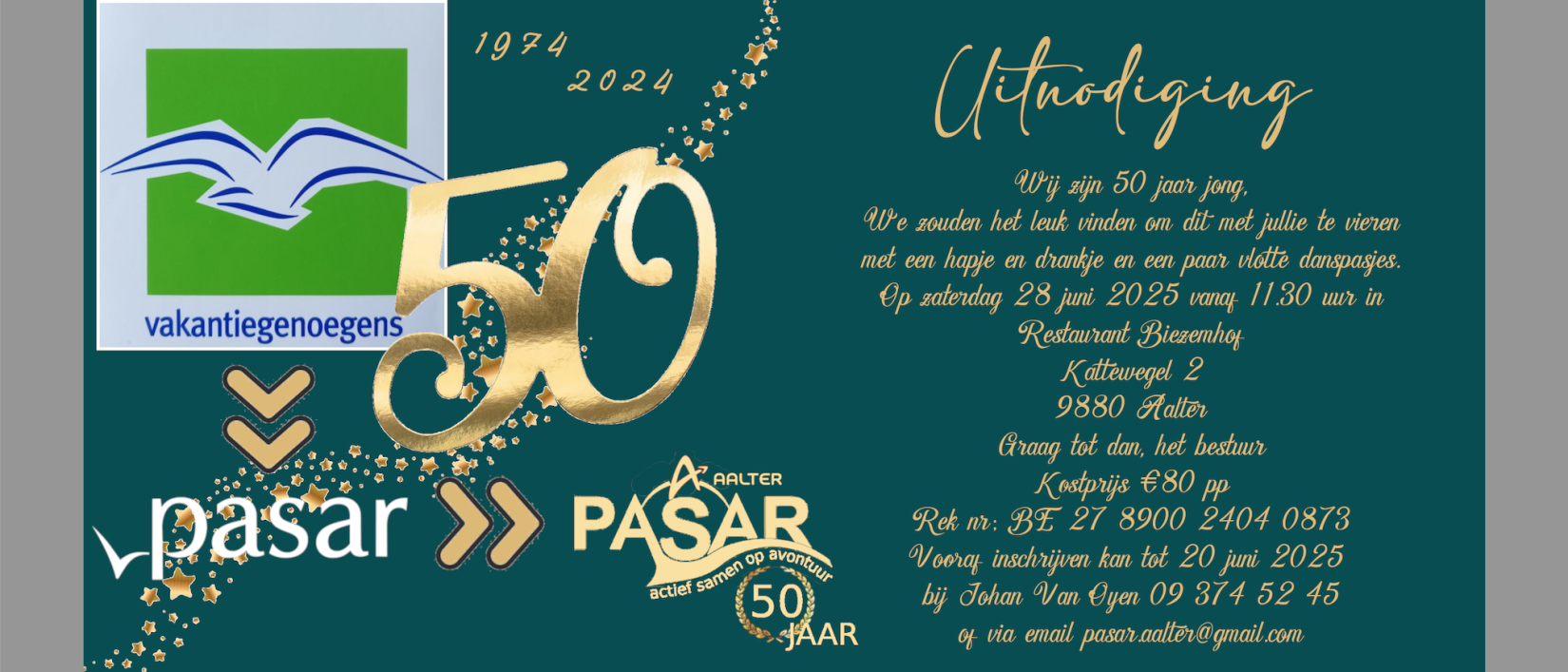 Uitnodiging 50 jaar Pasar Aalter