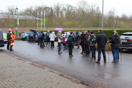 aankomst op de parking