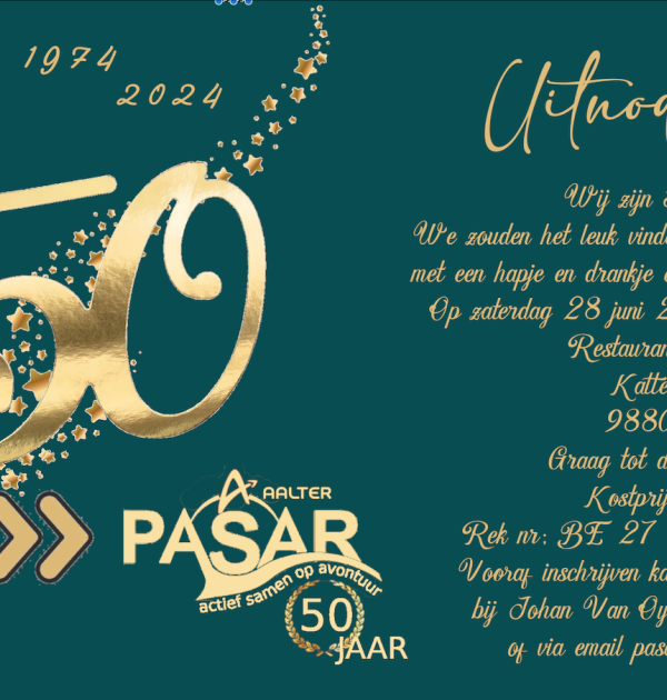 Uitnodiging 50 jaar Pasar Aalter