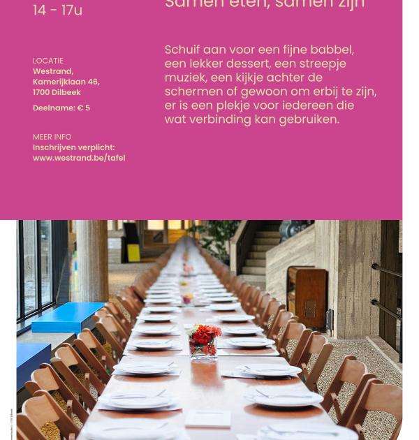 "De Langste Tafel" - Samen eten, samen zijn" - 25/05/'25 14-17u - Westrand te Dilbeek.